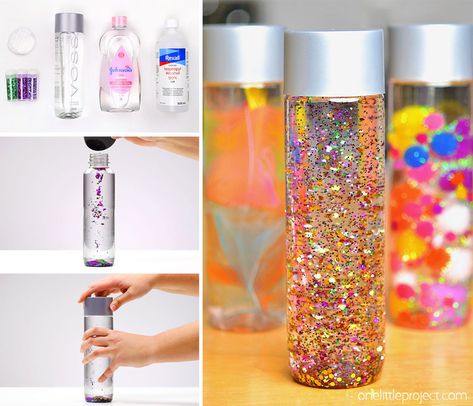 Diy Sensory Bottles, Glitter Bottles, Mainan Diy, Diy Sensory, Sensory Bottle, Sensory Crafts, Sensory Bottles, Sensory Room, Diy Bottle