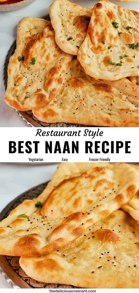 Indian Flatbreads, Bread Restaurant, Plain Naan, Naan Bread Recipe, Homemade Naan, Naan Flatbread, Homemade Naan Bread, Easy Flatbread, Recipes With Naan Bread