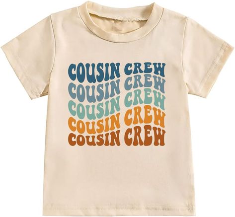 PRICES MAY VARY. Feature: Cousin shirts for kids ,cousin crew toddler shirt, cousin matching outift for baby boys girls, family cousin gift cotton tees. Crew neck,super soft,breathable,skin friendly and cozy. Style: Cousin matching outfit for kids and babies, new to the crazy cousins crew tops, adorable big cousin little cousin short sleeve tee, great gift idea for son,daughter,grandson,granddaughter,niece,or nephew. Versatile: This funny cute cousin crew tee shirt is perfect for birthday partie Cousin Camp Shirt, Cousin Crew Shirts, Family Shirt Design, Cousin Shirts, Crazy Cousins, Cousin Camp, Funny Kids Shirts, Cousin Crew, Cousin Gifts