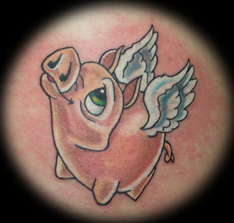 pig tattoos on people | sandoval's tattoo #359 – Tattoo Picture at CheckoutMyInk.com Flying Pig Tattoo Ideas, Pig Tattoo Ideas, Flying Pig Tattoo, Pig Tattoos, Dogs Tattoos, Women Tattoo Placement, Flying Pigs Art, Adoption Tattoo, Tree Frog Tattoos