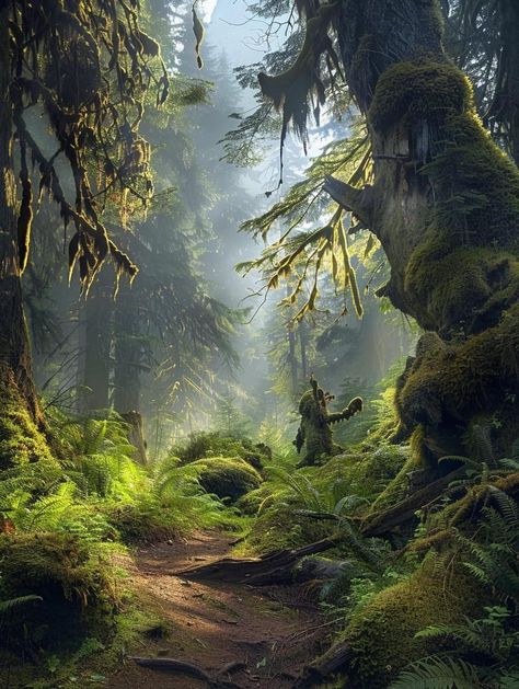 Hoh Rainforest in Olympic National Park, Washington 🇺🇸 Washington Rainforest, Magical Rainforest, Hoh Rainforest Washington, Rainforest Aesthetic, Pnw Trip, Magical Photos, Hoh Rainforest, Pin Wall, Northwest Landscaping