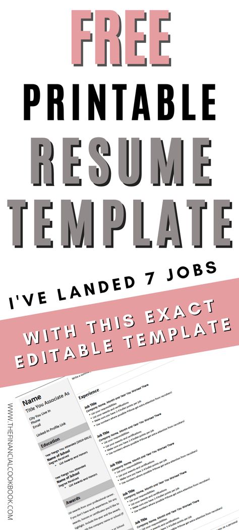 Job Resume Template: Free Download and How-To Guide That Will Make You Stand Out - The Financial Cookbook How To Write A Resume For A Job, Easy Resume Template Free, Ats Resume Template Free, Free Resume Template Download Editable, Best Free Resume Templates, Best Cv Template, Job Coaching, Professional Resume Examples, Write A Resume