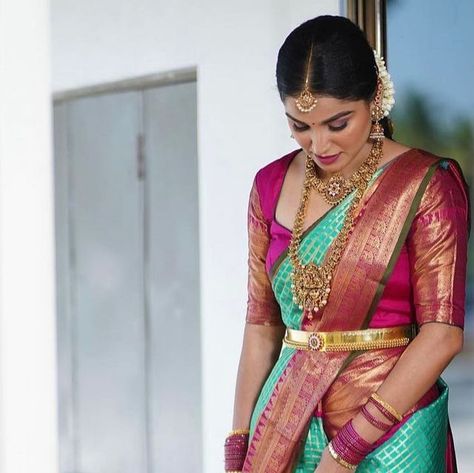 Karnataka Bride, Karnataka Wedding, Indian Bridal Looks, South Indian Bride Saree, Bridal Sarees South Indian, Silk Sarees Online Shopping, South Indian Weddings, Indian Bridal Hairstyles, Wedding Blouse