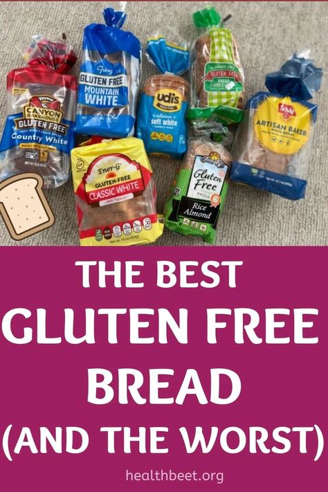 Finding the best gluten free bread can be hard. That's why we have done it for you. Learn more about Gluten Free Bread, the best and worst! Gluten Free Bread Brands, Healthy Gluten Free Bread, Health Beet, Gluten Free Shopping List, Wheat Free Bread, Schar Gluten Free, Homemade Gluten Free Bread, Gluten Free Sandwich Bread, Best Gluten Free Bread