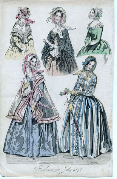 1850 Fashion | Fashions for January 1843 1840 Fashion, 1850 Fashion, Fantasy Clothes, 1800s Fashion, Plate Collection, 19th Century Fashion, Antique Clothing, Victorian Women, Vintage Hair