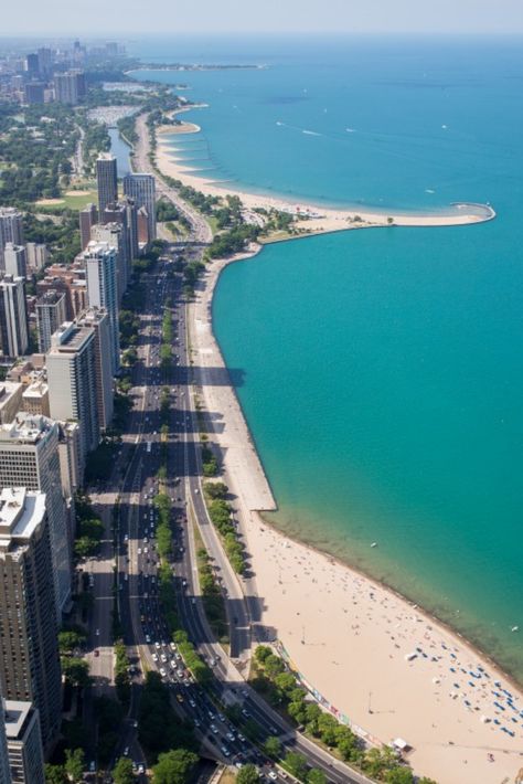 Talking about the wonderful nature of Chicago, a trip to the 'Windy City' is incomplete without visiting the sandy beaches that adorn the Lake Michigan, adding character to Chicago. So get your swimsuits and beach mats ready, it is time to get tanned! Chicago Family Vacation, Chicago Lake Michigan, Chicago Places To Visit, Chicago Visit, Great Lakes Michigan, Beach Mats, Chicago Weekend, Chicago Lake, Chicago Beach