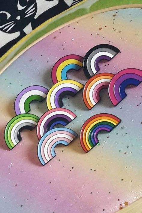 Rainbow Enamel Pins LGBT Pins Bisexual Pin Pansexual Pin | Etsy Ireland Pan Pride, Rainbow Pin, Pride Colors, Lgbtq Wedding, Non Binary, Pride Gifts, Soft Enamel, Lgbtq Pride, Lgbt Pride