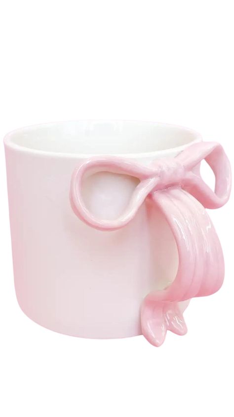 Add a touch of sweetness to your morning routine with this cute mug! Microwave Safe Hand Wash Only 15oz Coquette Things To Buy, Girly Stuff Aesthetic, Bow Mug, Mug Ceramic Ideas, Cute Wishlist, Kawaii Mugs, Mug Handles, Cute Pottery, Cute Ceramic Mug