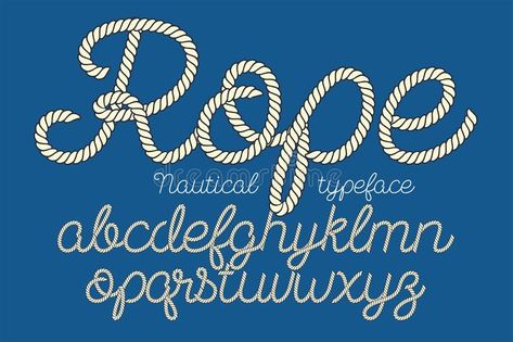 French Font, Nautical Fonts, Rope Font, Vector Alphabet, Ttf Fonts, Fashion Typography, Nautical Design, Favorite Fonts, Rope Design