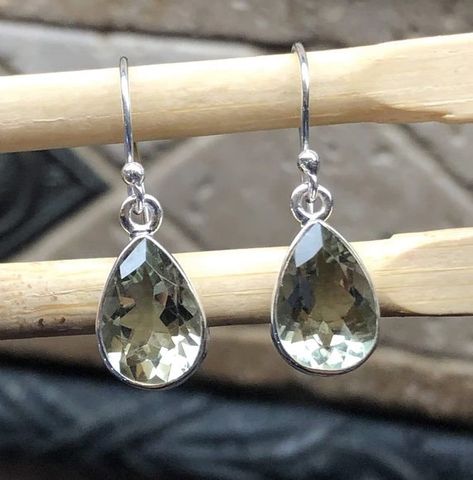 Teardrop Green Amethyst Earrings for Women | Handmade Silver Earrings | Green Amethyst Jewelry | Green Crystal Earrings | Christmas Gift by FemmesBijoux on Etsy Unique Wedding Earrings, Green Amethyst Jewelry, Handmade Silver Earrings, Green Amethyst Earrings, Purple Quartz, Valentine Day Gift, Silver Earrings Handmade, Amethyst Jewelry, Earrings Green