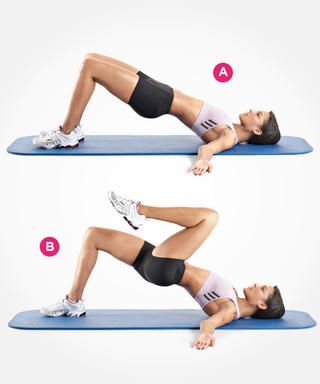 Marching Hip Raise http://www.womenshealthmag.com/fitness/best-butt-exercises/marching-hip-raise Toned Glutes, Womens Health Magazine, Formda Kal, Body Fitness, Health Magazine, Get In Shape, Stay Fit, Healthy Body, Womens Health