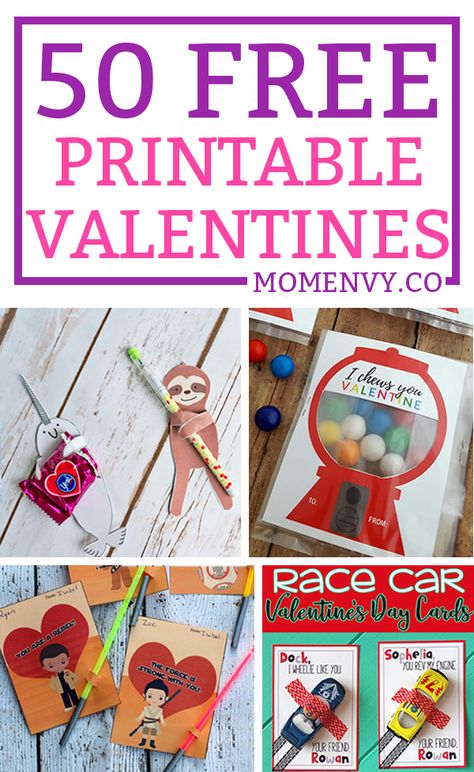 Free Printable Valentines. 50 Free Valentine printables for kids. Let your kids give our a unique Valentine this year. #Valentinesday #freeprintablevalentines #valentines #freeprintablesforkids Valentine Printables For Kids, Free Printable Valentine Cards, Free Printable Valentines Cards, Free Printable Valentines, Printable Valentine Cards, Valentines Day Cards Diy, Valentines Printable, Valentine Printables, Friend Valentine Gifts