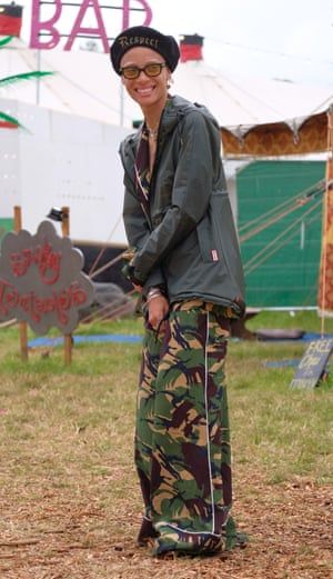 Glastonbury is 50! The best style moments - in pictures | Fashion | The Guardian Glastonbury Festival Fashion, Glastonbury Fashion, Dennis Brown, Best Dressed Celebrities, Cocktail Umbrellas, Reggae Style, The Libertines, Jeans And Converse, Kid Styles