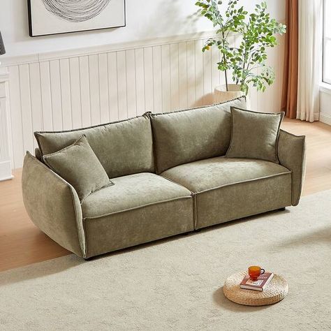 88" Chenille Upholstered 3-Seater Sofa - Bed Bath & Beyond - 41109771 Modern Living Room Sectional, Modern Sectional Living Room, Gorgeous Sofas, Modern Upholstery, Country Living Room, Sofa Upholstery, Living Room Furniture Sofas, Living Room Sectional, Linen Material