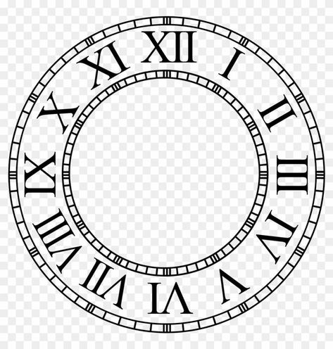 Clock Face Tattoo Design, Vintage Clock Png, Clock Faces Printable Free Templates, Tatto Clock, Clock Outline, Clock Face Tattoo, Face Tattoo Design, Vintage Clock Tattoos, Roman Numeral Clock Face