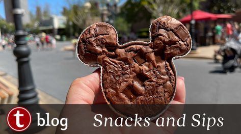 Mickey Mouse Brownie is Cute, Tasty, and Skippable - TouringPlans.com Blog Mickey Mouse Brownies, Snack Cart, Disney Desserts, Easy Bake Oven, Food Shapes, Disney's Hollywood Studios, Icecream Bar, Disney Food, Hollywood Studios