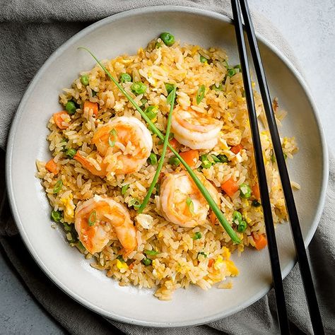 Spiced Shrimp Fried Rice - Busy Cooks Thaw Frozen Shrimp, Spicy Shrimp Fried Rice, Easy Shrimp Fried Rice, Frozen Shrimp Recipes, Spiced Shrimp, Shrimp Fried Rice Recipe, Rice Meals, Shrimp Boil Recipe, Raw Shrimp