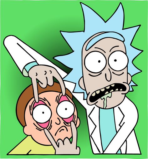 Custom Cartoon Characters, High Cartoon Drawings, How To Draw Rick And Morty, Trippy Rick And Morty Painting Ideas, Trippy Rick And Morty, Rick And Morty Painting, Zippo Art, Rick I Morty, Trippy Cartoon