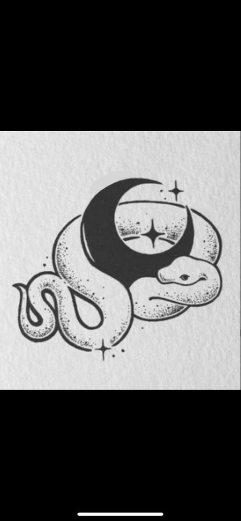 Snake Moon Tattoo, Snake And Moon Tattoo, Ox Drawing, Crisp Ink, History Tattoos, Small Snakes, Snake Tattoo Design, Snake Tattoo, Creative Tattoos