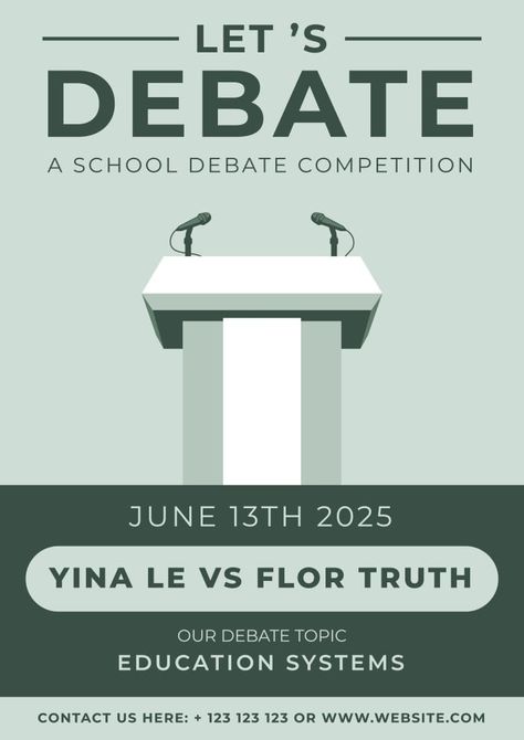 Professional Debate Poster Debate Poster Design Ideas, School Competition Poster, Debate Competition Poster Design, Poster Competition Ideas, Debate Club Poster, Debate Competition Poster, Debate Poster Design, Debate Template, Competition Poster Ideas