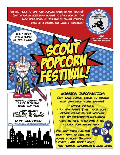 Scout Popcorn Festival Aug. 13 Boy Scout Popcorn, Cub Scout Popcorn, Popcorn Packaging, Cub Scout Activities, Popcorn Kernels, Popcorn Party, Scout Activities, Cub Scout, Boy Scout