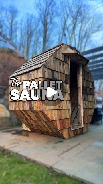 Our Wineberry Hill on Instagram: "Luxury outdoor saunas cost between 5k and 50k, right? Wrong! I’m building a luxury sauna for a fraction using one of the greatest free resources known to man…PALLETS. To follow my progress head on over to my YouTube channel. The link is in my bio. #diy #palletwood #palletproject" Diy Finnish Sauna, Rustic Sauna Ideas, Diy Cedar Sauna, Diy Outdoor Sauna Plans, Build Your Own Outdoor Sauna, Pallet Sauna, Homemade Sauna Diy, Diy Sauna Outdoor How To Build, How To Build A Sauna