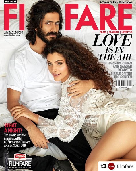 2,329 Likes, 48 Comments - Saiyami Kher (@saiyami) on Instagram: “Firsts are always so special. @harshvardhankapoor and I am so excited to join the @filmfare family!…” Harshvardhan Kapoor, Saiyami Kher, Celebrity Magazines, Cover Boy, Bollywood Photos, Photoshoot Fashion, Couple Photography Poses, Bollywood Actors, Bollywood Stars