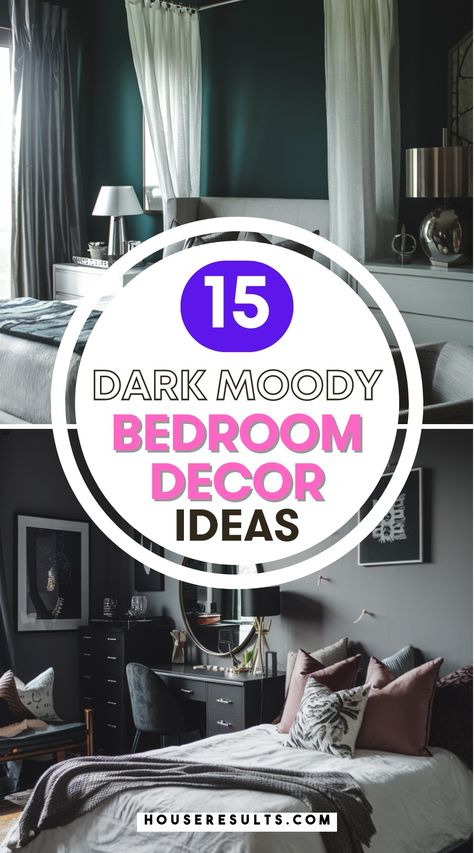 Creating a gorgeous, dark, moody bedroom is not a far-fetched idea; rather, it just needs the right inspiration to make you crave a complete makeover. Bedroom With Dark Grey Walls, Bedroom Dark Walls, Dark Moody Bedroom, Moody Bedroom Decor, Dark Grey Walls, Moody Bedroom, Design A Space, Dark Walls, Bedroom Decor Ideas