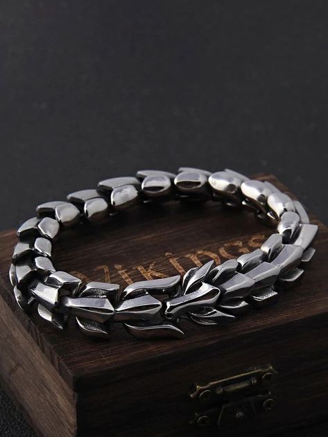 Vintage Titanium Steel Men Bracelet Personality Keel Chain Bracelet Masculine Man, Diy Jewelry Rings, Dragon Bracelet, Stackable Bangles, Viking Bracelet, Men Bracelet, Make Money Now, Stylish Bracelet, Vintage Type