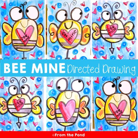 Valentines Art Grade Two, Valentine Art For Kindergarteners, Valentine’s Day Art Grade 1, Easy Kindergarten Valentines Day Craft, Grade 3 Valentines Art, Valentines Art Lessons Elementary, Valentine’s Day Art For Kindergarten, Valentine Directive Drawing, Valentines Art 2nd Grade