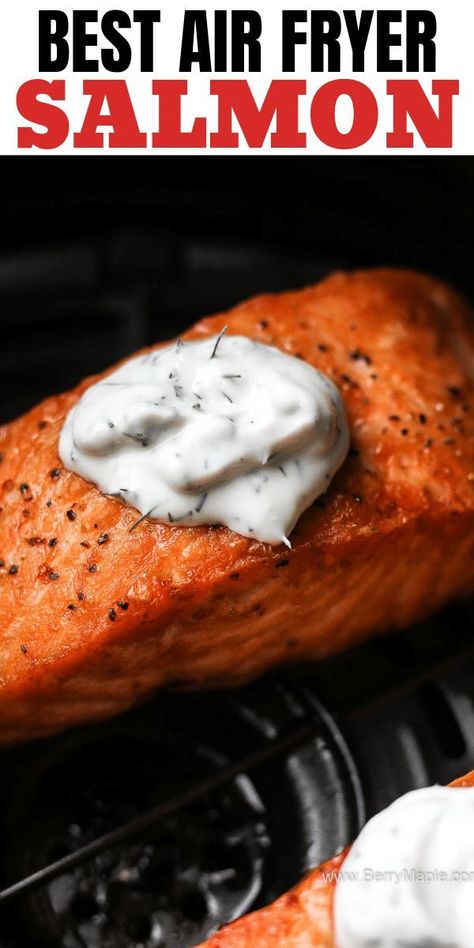 Best Air Fryer Salmon, Salmon In Air Fryer, Air Fryer Recipes Salmon, Air Fryer Fish Recipes, Air Fryer Recipes Breakfast, Air Fryer Salmon, Air Fryer Fish, Frozen Salmon, Cooks Air Fryer