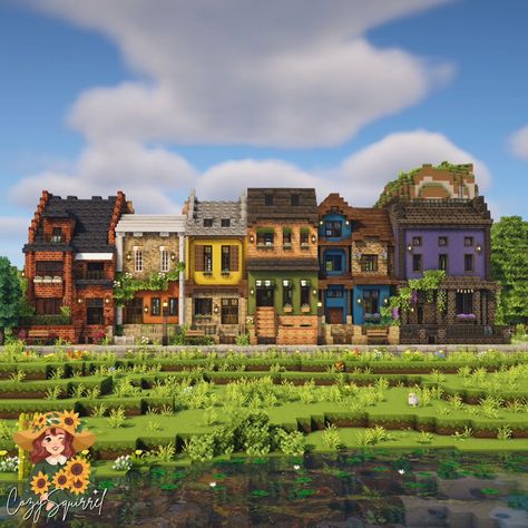 🌈HAPPY PRIDE MONTH!! Love wins!!🏳️‍🌈 I really wanted to create something for Pride Month and I had so much fun creating these rainbow townhomes. You can download this world on my Ko-Fi - link in bio! Shader: BSL Texture: Mizuno's 16 Craft CIT Packs Used: Mizuno's 16 Craft CIT, Ghoulcraft, Garden Breeze, Hananacraft #minecraft #pridemonth #minecraftpride #minecraftideas #townhomes #minecrafttownhouse #lgbt #mizunos16 Minecraft Townhome Ideas, Colourful Minecraft House, Minecraft Colorful Houses, Town Center Minecraft, Minecraft Town Layout, Fun Minecraft Builds, Minecraft World Ideas, Rainbow Minecraft, Minecraft Kingdom