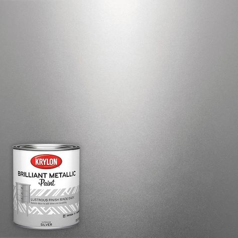 Krylon Silver Latex Metallic Paint (Actual Net Contents: 32-fl oz) in the Craft Paint department at Lowes.com Silver Paint Walls, Method Soap, Metallic Paint Colors, Glitter Paint For Walls, Silver Metallic Paint, Silver Spray Paint, Silver Furniture, Patio Signs, Apt Ideas