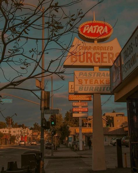 Small Town Mystery, Aesthetic Evening, Americana Aesthetic, Retro City, Street Aesthetic, Fotografi Kota, 70s Aesthetic, Aesthetic City, 80s Vibes