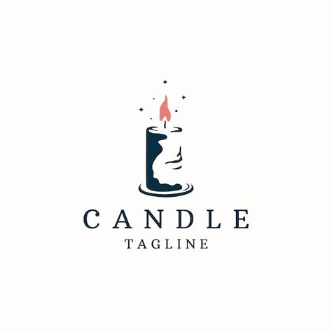 Candle Graphic Design Illustration, Candles Logo Ideas, Scented Candle Logo, Candles Logo Design, Candle Brand Logo, Candle Logo Design Ideas, Candle Shop Logo, Candle Icon, Candle Vector