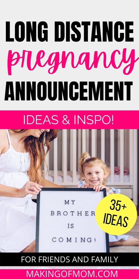 Looking for long distance pregnancy announcement ideas? Here's 35+ cute and creative ways to share your big news with friends and family. Long Distance Pregnancy Announcement, Pregnancy Announcement Ideas For Family, Pregnant Life, Brother Ideas, Pregnancy Announcement Ideas, First Time Pregnancy, Creative Pregnancy Announcement