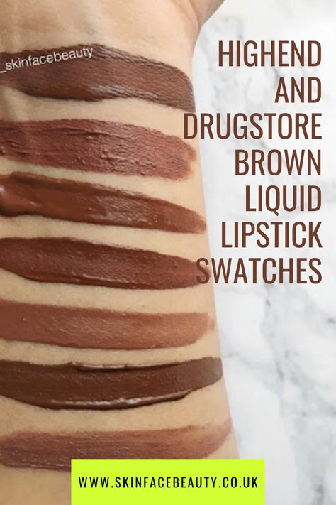 Brown liquid lipsticks and swatches for all skin complexions - drugstore and high end matte lippies #liquidlipstick #lipsticks #jeffreestar #colourpop #smashbox Drugstore Brown Lipstick, Brown Lipstick Drugstore, Brown Lipstick Swatches, Best Brown Lipstick, Brown Lipstick Shades, Dark Brown Lipstick, Brown Liquid Lipstick, Coffee Lipstick, Brown Matte Lipstick