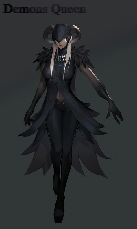 ArtStation - Project V_Demon Queen, chaehoon kim Demon Queen Outfit, Demon Queen Art, Female Demon Character Design, Demon Queen, Pathfinder Character, Villain Character, Queen Art, Dungeons And Dragons Characters, Art Disney