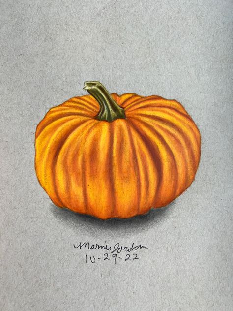 Pencil Realism, Pumpkin Sketch, Pastel Pumpkins, Pencils Drawings, Pencil Inspiration, Drawing Refrences, Fall Drawings, Pumpkin Drawing, 2024 Art