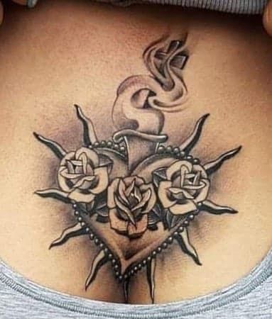 Beautiful Chest Tattoo For Women, Tattoo In Between Chest Woman, Loving Tattoos, Chest Tattoo Cover Up, Car Pinstriping, Classic Lettering, Painless Tattoo, Tattoos Drawing, Behind Ear Tattoos