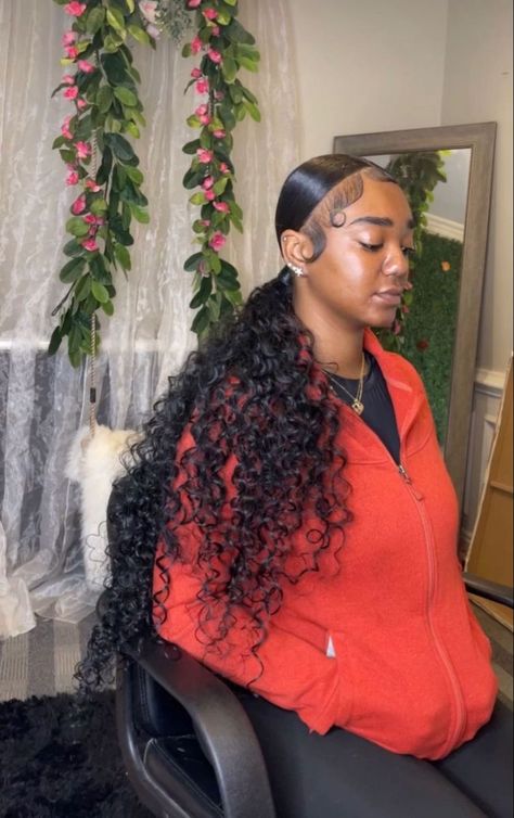 High Top Ponytail Weave, Sleek Low Ponytail Hairstyles, Curly Ponytail Weave, Cute Ponytail Styles, Slick Back Ponytail, Back Ponytail, Slick Ponytail, Slicked Back Ponytail, Braided Hairstyles For Black Women Cornrows