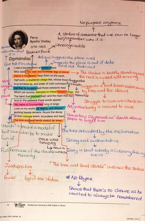 Ozymandias annotations Ozymandias Aesthetic, Ozymandias Analysis, Ozymandias Annotations, Ozymandias Poem Analysis, Unseen Poetry, Ozymandias Poem, Annotation Guide, English Literature Poems, Gcse Poems