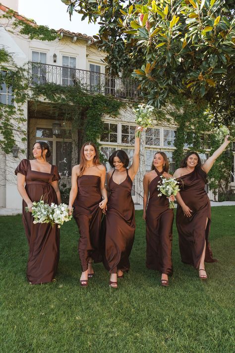 bridesmaids dress inspo | bridesmaid dress | bridal party | bridesmaid dresses Storm Bridesmaid Dress, Light Brown Bridesmaids Dress, Brown Brides Made Dresses, Fall Coloured Bridesmaid Dresses, Espresso Bridesmaid Dress, Old Fashioned Bridesmaid Dresses, Dark Cream Bridesmaid Dresses, Brown Floral Bridesmaid Dresses, Brown Dresses Bridesmaid