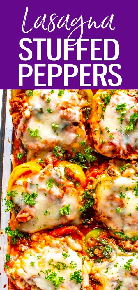 Low Carb Lasagna Stuffed Peppers Filling Low Carb Dinners, Low Carb Ground Venison Recipes, Ground Beef And Ricotta Cheese Recipes, Low Carb Meals With Ground Beef, Pasta Stuffed Peppers, Low Carb Beef Recipes, Ricotta Stuffed Peppers, Simple Casseroles, Low Carb Pasta Sauce