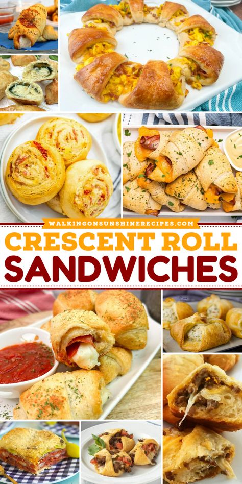 These easy-to-make recipes will have you wondering why you ever settled for a plain sandwich in the first place. Get ready to say goodbye to boring lunches and hello to a whole new world of sandwich possibilities! Crescent Roll Sandwiches, Crescent Sandwiches, Roll Sandwiches, Easy Crescent Roll Recipes, Kid Sandwiches, Rolled Sandwiches, Sandwhich Recipes, Plain Bread, Easy Sandwich Recipes