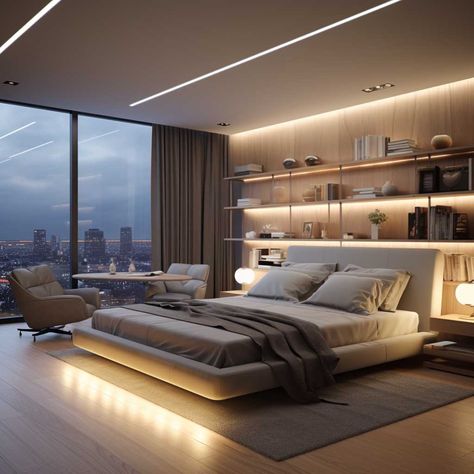 Room Decor Bedroom Big Space, Dream Room Aesthetic Luxury, Modern Bedroom Big Windows, Bedroom Idea Big Room, Big Room Design Bedrooms, Bedroom Ideas Condo, Big Bedrooms Ideas, Large Bedrooms Ideas, Bedroom Ideas Big Bed