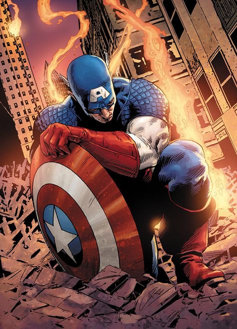 Captain America by Cliff Richards. Captain America Art Comics, Marvel Captain America Comic Art, Captain America Marvel Comics, Captain America Wallpaper Comic, Captain America Fan Art, Comic Captain America, Captain America Tattoo, Captain America Comic Art, Captin America