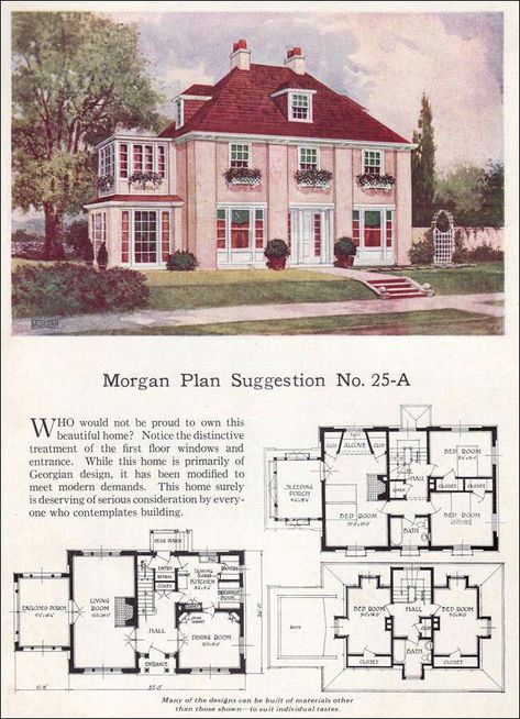 Georgian Georgian House Plans, 2 Story House Design, Vintage Floor Plans, Modern Georgian, Colonial House Plans, Vintage House Plans, Casas The Sims 4, Sims House Plans, Casa Vintage