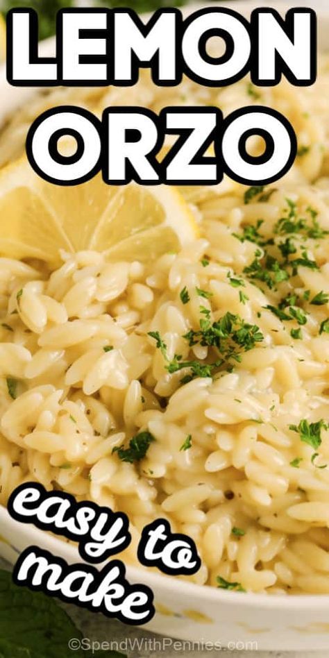 Orzo Recipes Side, Lemon Orzo Pasta, Orzo Salat, Lemon Orzo Salad, Orzo Salad Recipes, Lemon Orzo, Quinoa Salat, Orzo Pasta Salad, Pasta Side Dishes