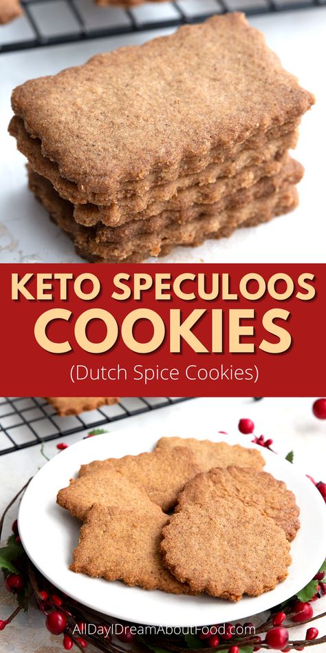 Sweetly spiced, crispy keto speculoos cookies are a must-bake low carb treat. Made famous by the Biscoff brand, these Dutch spice cookies get a sugar-free, gluten-free makeover. Low Carb Treat, Galletas Keto, Speculoos Cookies, Keto Christmas Cookies, Keto Cookie Recipes, Breakfast Low Carb, Cookies Gluten Free, Postre Keto, Lost 100 Pounds